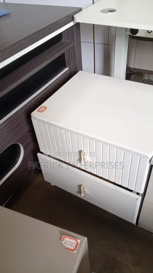 White Fluted 2-Drawer Bedside Table Features a Modern Design