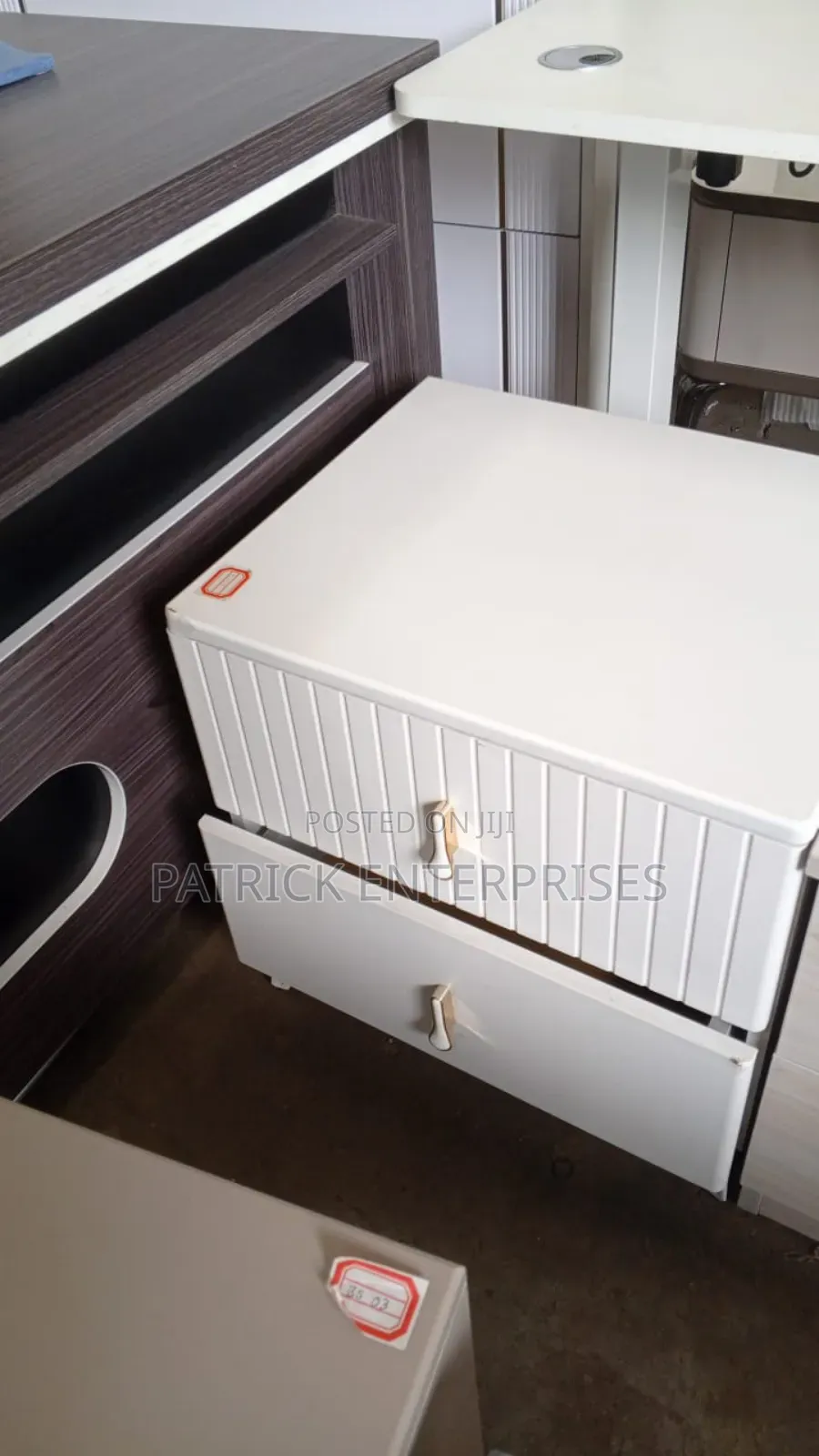 White Fluted 2-Drawer Bedside Table Features a Modern Design