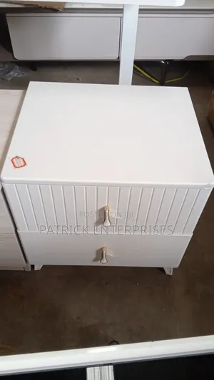 White Fluted 2-Drawer Bedside Table Features a Modern Design