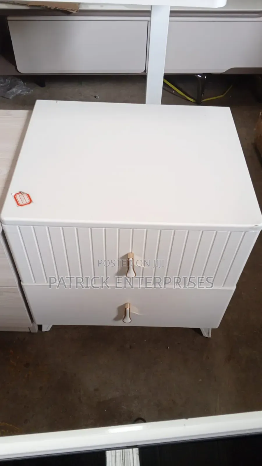 White Fluted 2-Drawer Bedside Table Features a Modern Design