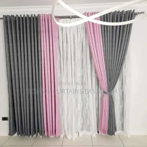 Pink Curtains With Grey for Dining Rooms