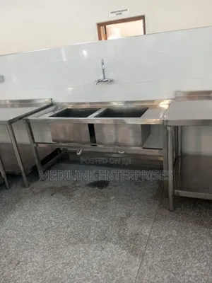 Stainless Steel Commercial Kitchen Double Sinks