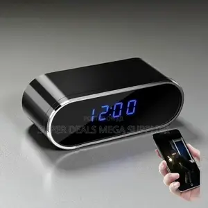 Wifi Remote Access Table Clock Hidden Spy Camera With Audio Video