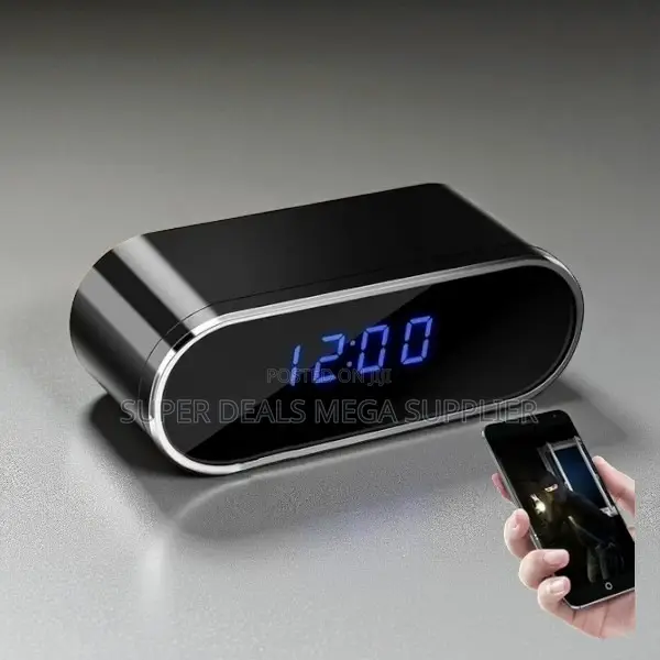 Wifi Remote Access Table Clock Hidden Spy Camera With Audio Video