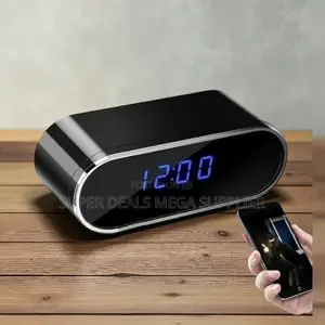 Plug and Play Wifi Table Clock Hidden Spy Camera for Home Security