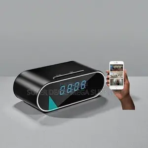 Night Vision Support Wifi Table Clock Hidden Spy Camera With Recording