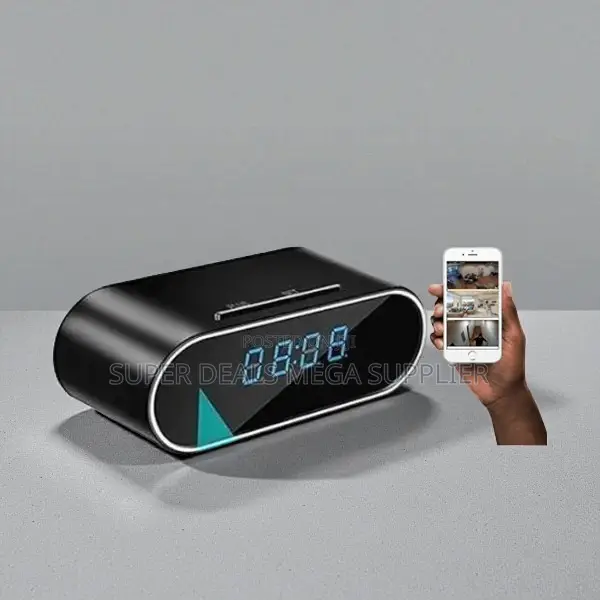 Night Vision Support Wifi Table Clock Hidden Spy Camera With Recording