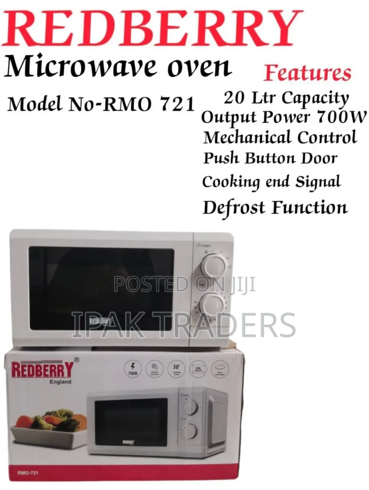 Redberry Premium Range Microwave Oven -20l Mechanical Control Rmo 721