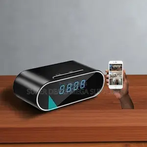 Wifi Table Clock Hidden Spy Camera With Remote Monitoring Feature