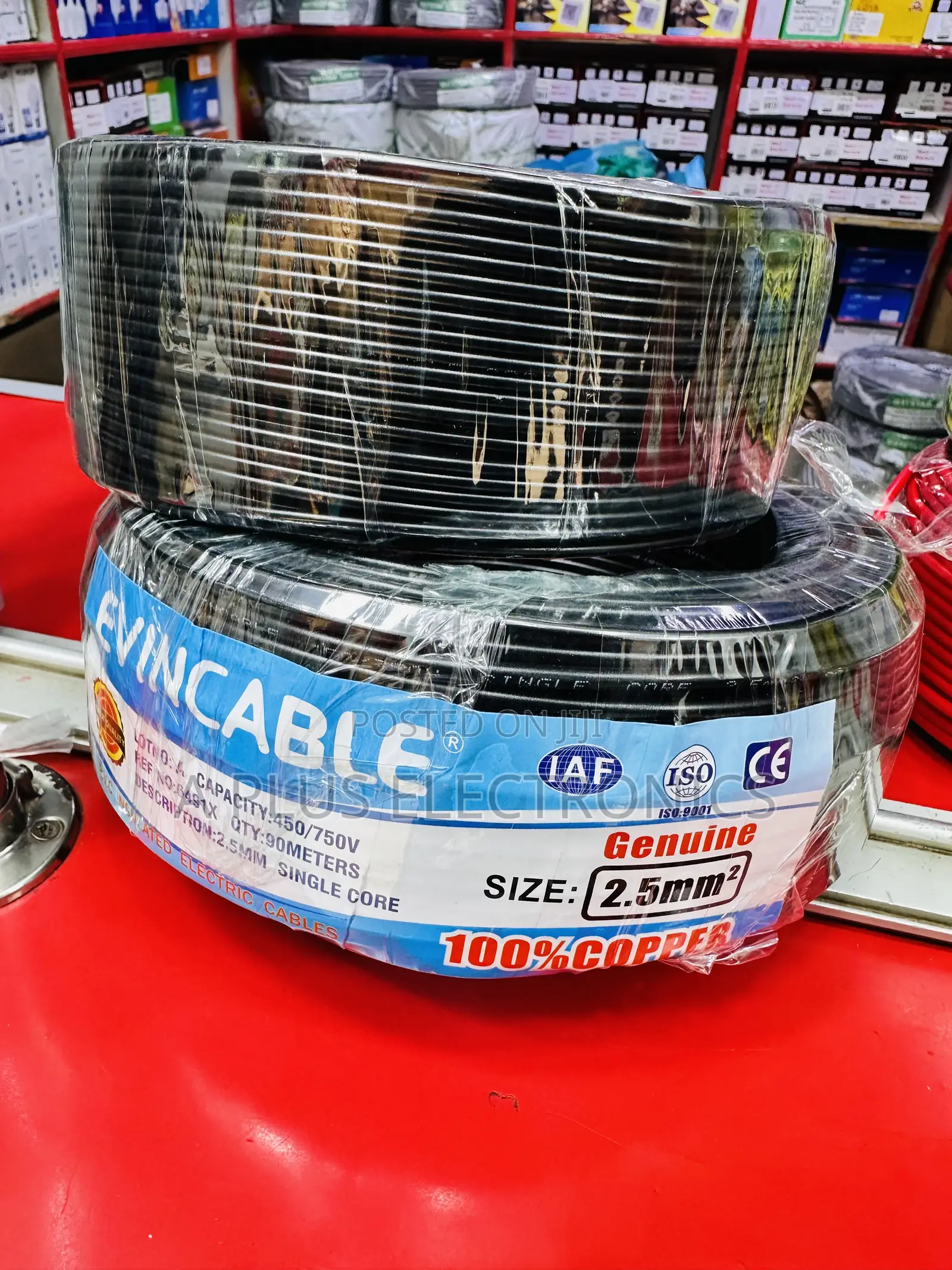 Evincable 2.5mm House Wiring Cable – Black 90m Single Core
