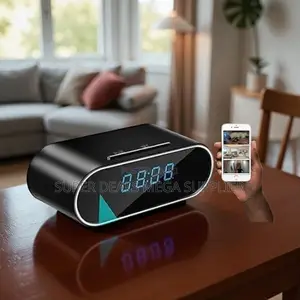 Upto 128gb Memory Wifi Table Clock Hidden Spy Camera With Night Vision