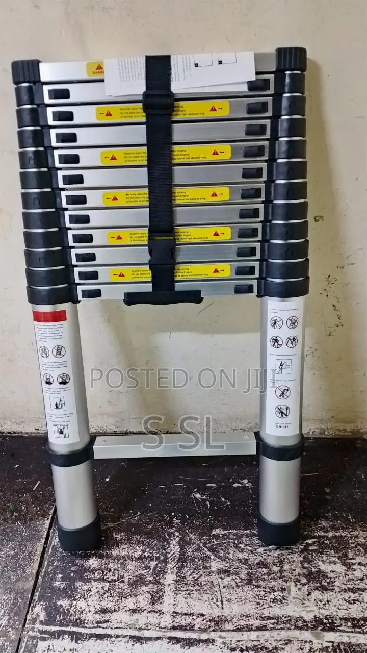 Telescopic Ladder 3.8m 13 Steps Silver
