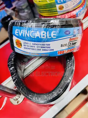 Evincable 2.5mm Black Wiring Cable Sockets Lighting – 90m Single