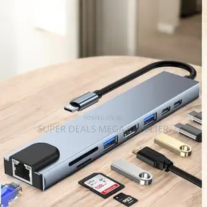 8-in-1 Usb Type- C Hub With Rj45, Hdmi, Pd and Fast 1080p Hd Support