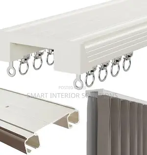 Dual White Curtain Rail