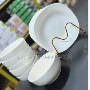 6 Bowl+ 6 Plates White Dinner Set