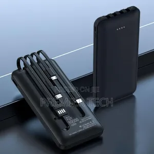 Power Bank With 4 Cables Inbuilt . Black Only 
10000mah