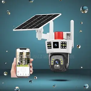Built in Rechargeable Battery 4g Dual Lens Lens Solar Camera Siren