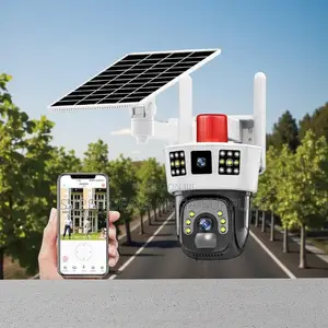 Weatherproof Housing 4g Dual Lens Lens Solar Camera Siren Alarm