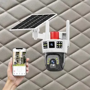 Flashing Alarm Warning Lights 4g Dual Lens Lens Solar Camera Siren