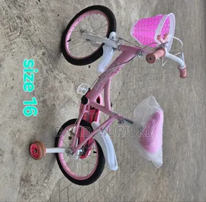 16-Inch Girls’ Bike With Training Wheels – Pink White