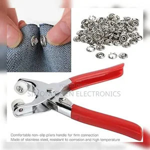 Metallic Snup Button Pliers + 100pc Button Set