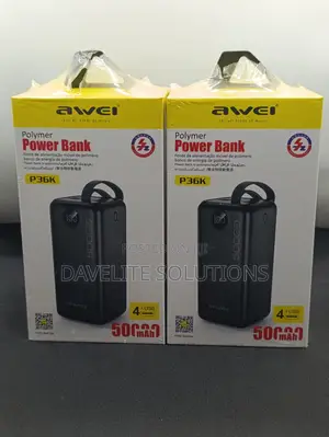 Premium Awei P36k 50,000mah Pd 22.5w Fast Charge Power Bank With Led