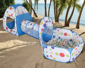 Foldable 3 In 1 Kids Tunnel Tent With Colorful Soft Balls