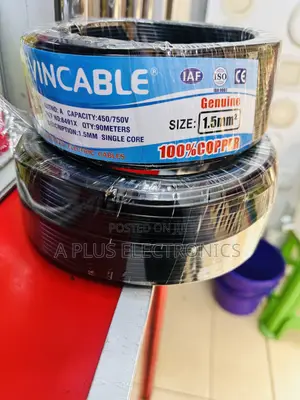 Black 1.5mm Evincable Single Core Electric Cable – 90m