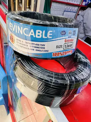 Black Evincable Single Core Electrical Wire 1.5mm 90m