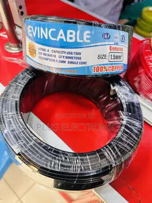 Black Evincable Single Core Copper Wire 1.5mm (90m Roll)