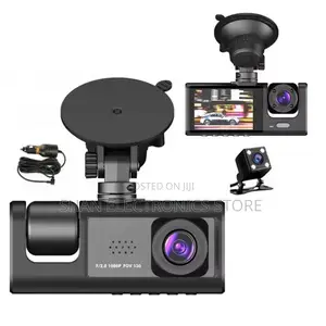 3 Channel Dash Cam 3 Cameras, Front Rear and Inside, Rearview