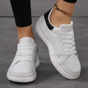 Unisex Sneakers White and Blacksize 37-45