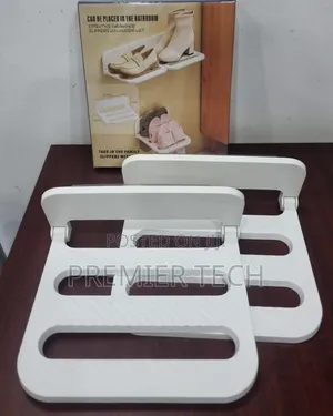 2in1 Adhesive Wall Mounted Folding Bathroom Slippers and Crocs Storage