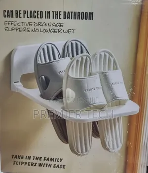 2in1 Adhesive Wall Mounted Folding Bathroom Slippers and Crocs Storage