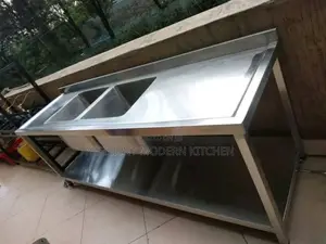 Commercial Stainless Steel Double Bowl Sink With Enough Workspace