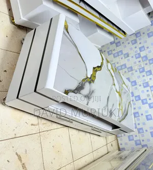 Executive White Coffee Table With Marble Topping