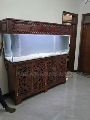 Restaurant/Hotel Decor: Large Wood Aquarium Set