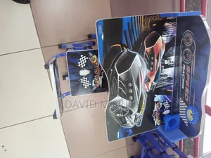 Blue Executive Racing Car Adjustable Kids Study Table Desk