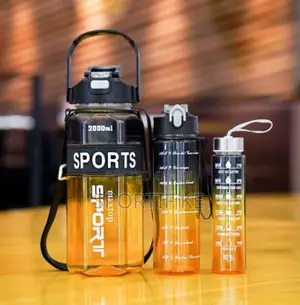 Portable 3 In1 Sports Gradient Water Bottle Set