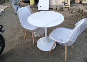 2-Seater Round Marble Top Dining Table
