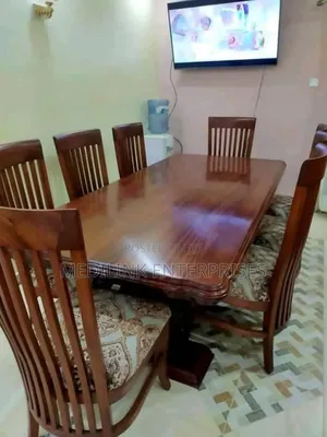Comp Rails Chairs 8-Seater Dinning Table Set