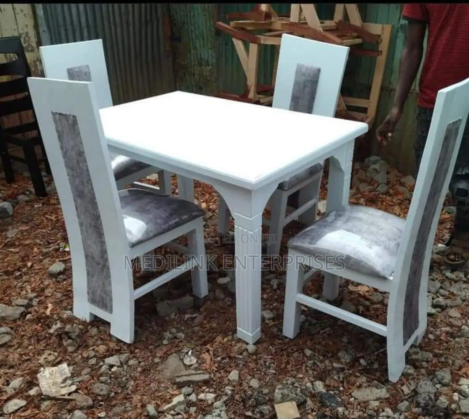 Solid Whitish Dinning Table Sets