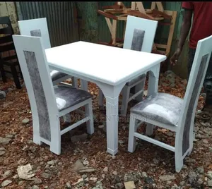 Solid Whitish Dinning Table Sets