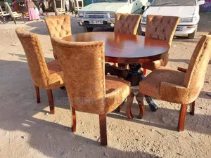 Piny Coloured 6-Seater Upholstered Dinning Table Set