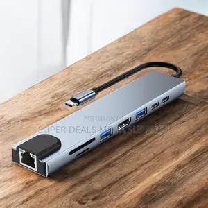 Portable 8-in-1 Usb- C Hub Dock With 1080p Hd, Ethernet And Usb Ports