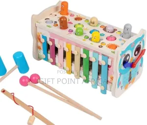 Wooden Rabbit Hammer Ball Pounding Toy Set | Xylophone Musical Toy