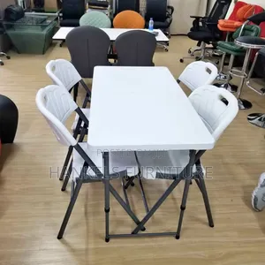 Elegant White 4-Seater Foldable Dining Set