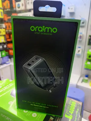 Oraimo 65w Hypergan Fast Wall Charger With Multiple Ports
