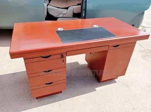 Modern Executive Desk With Keyboard Tray Cable Management